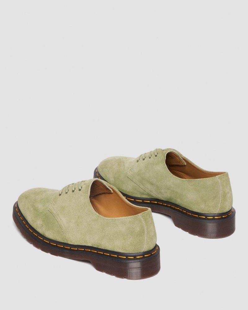 Pale Olive Doctor Martens Smiths Suede Dress Shoes (Desert Oasis Suede) | BJ43-F0HK