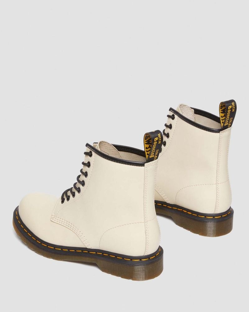 Parchment Beige Doctor Martens 1460 Smooth Leather Lace Up Boots (Smooth Leather) | KF74-Q0QF