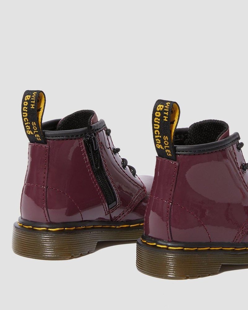 Plum Doctor Martens Infant 1460 Patent Leather Lace Up Boots (Patent Leather) | HO82-B3JQ