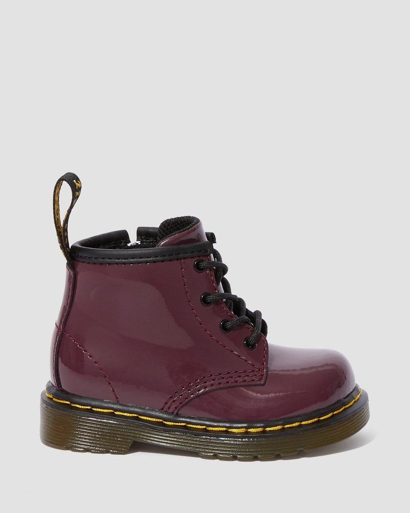 Plum Doctor Martens Infant 1460 Patent Leather Lace Up Boots (Patent Leather) | HO82-B3JQ