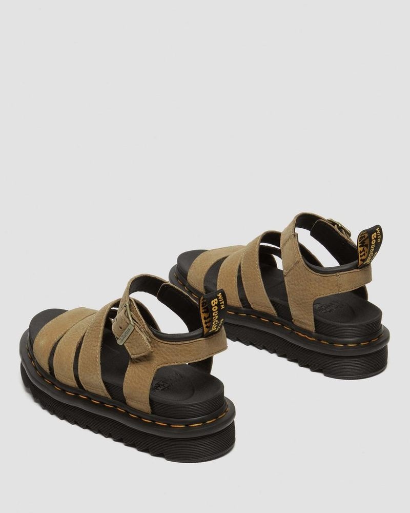 Savannah Tan Doctor Martens Blaire Tumbled Nubuck Leather Sandals (Tumbled Nubuck) | VV62-Q3ZG