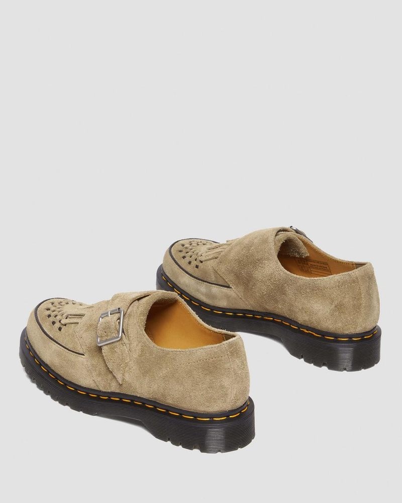 Savannah Tan Doctor Martens Ramsey Suede Kiltie Buckle Creepers (Desert Oasis Suede) | XO13-T7UC