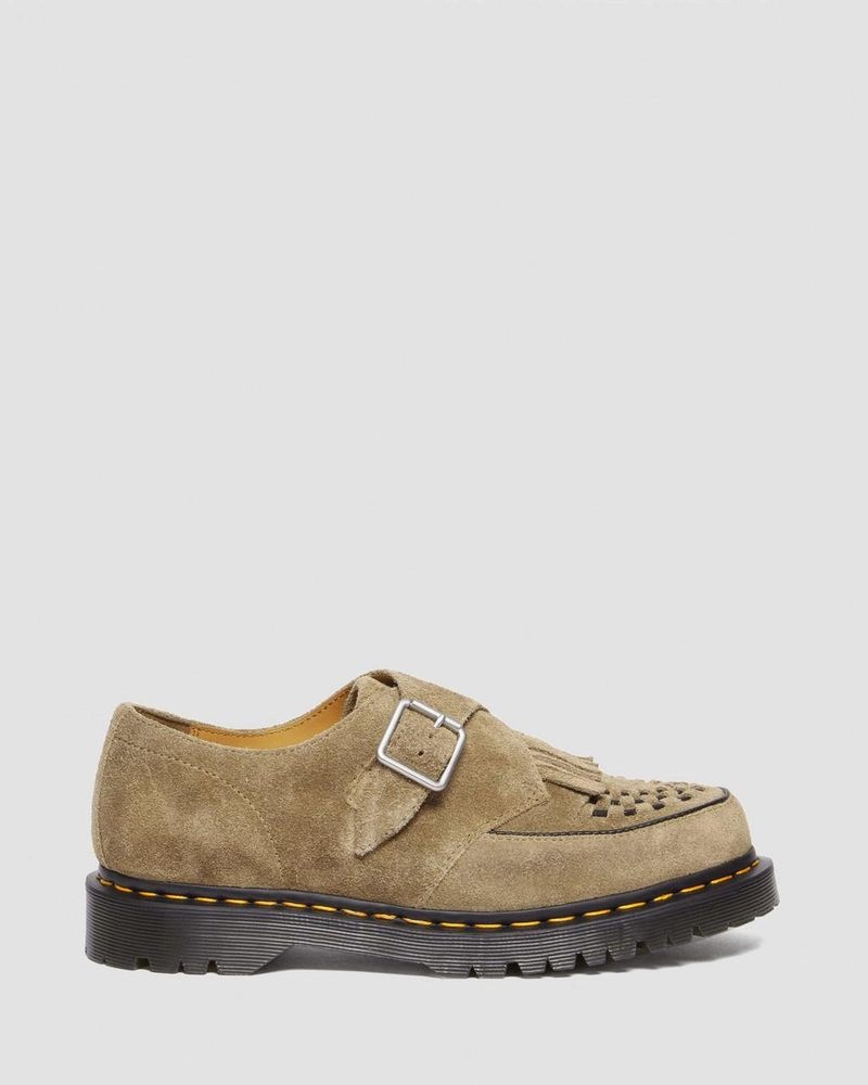 Savannah Tan Doctor Martens Ramsey Suede Kiltie Buckle Creepers (Desert Oasis Suede) | XO13-T7UC