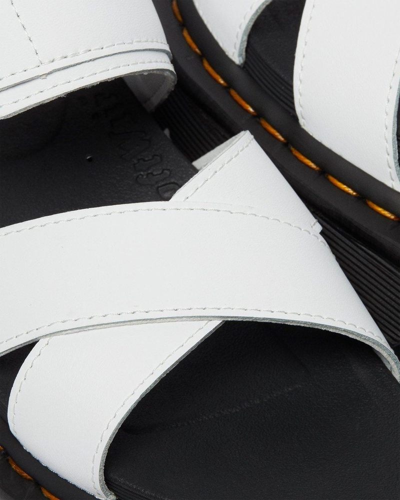 White Doctor Martens Voss II - Leather Strap Sandals (Hydro Leather) | AH03-A0ES