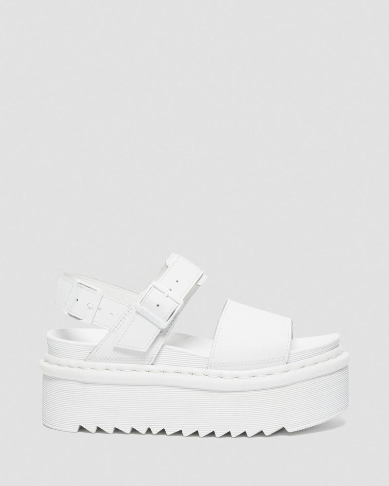 White Doctor Martens Voss Mono Leather Platform Strap Sandals (Hydro Leather) | TS49-V1HW