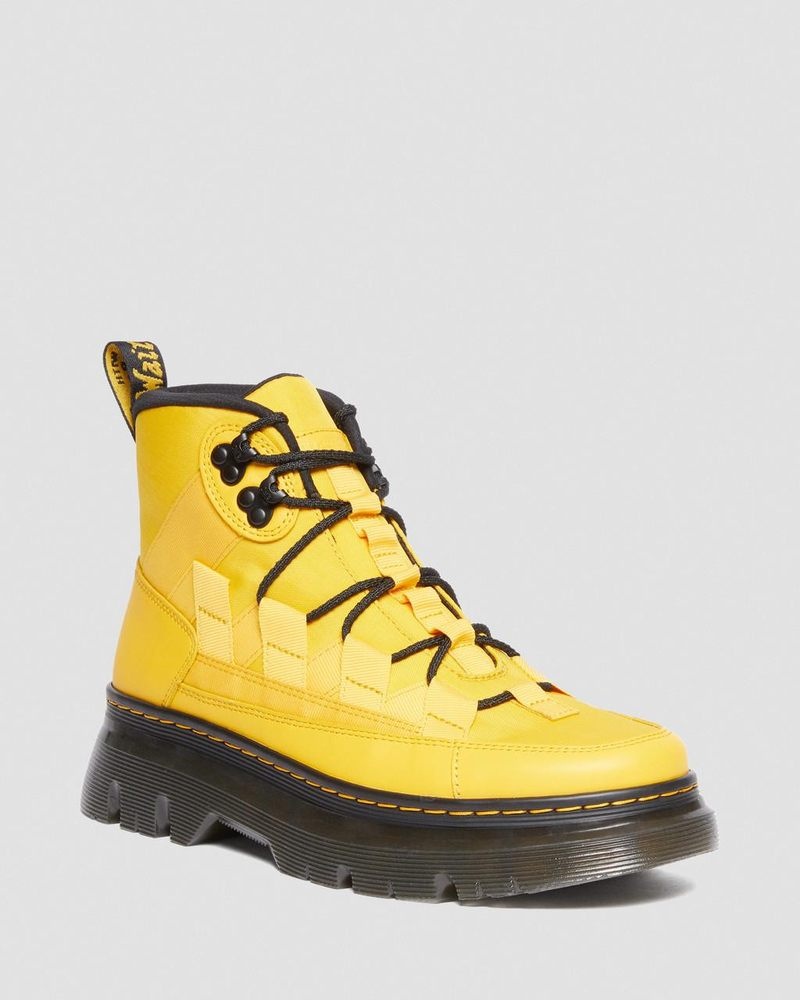 Yellow Doctor Martens Boury Nylon & Leather Casual Boots (Cyclone Nylon+Lapstone) | NN22-E8DT